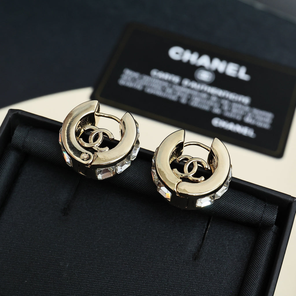 CHANEL Crystal Double-C Earrings