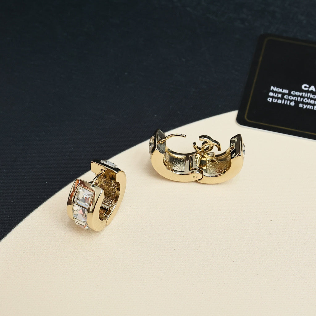 CHANEL Crystal Double-C Earrings