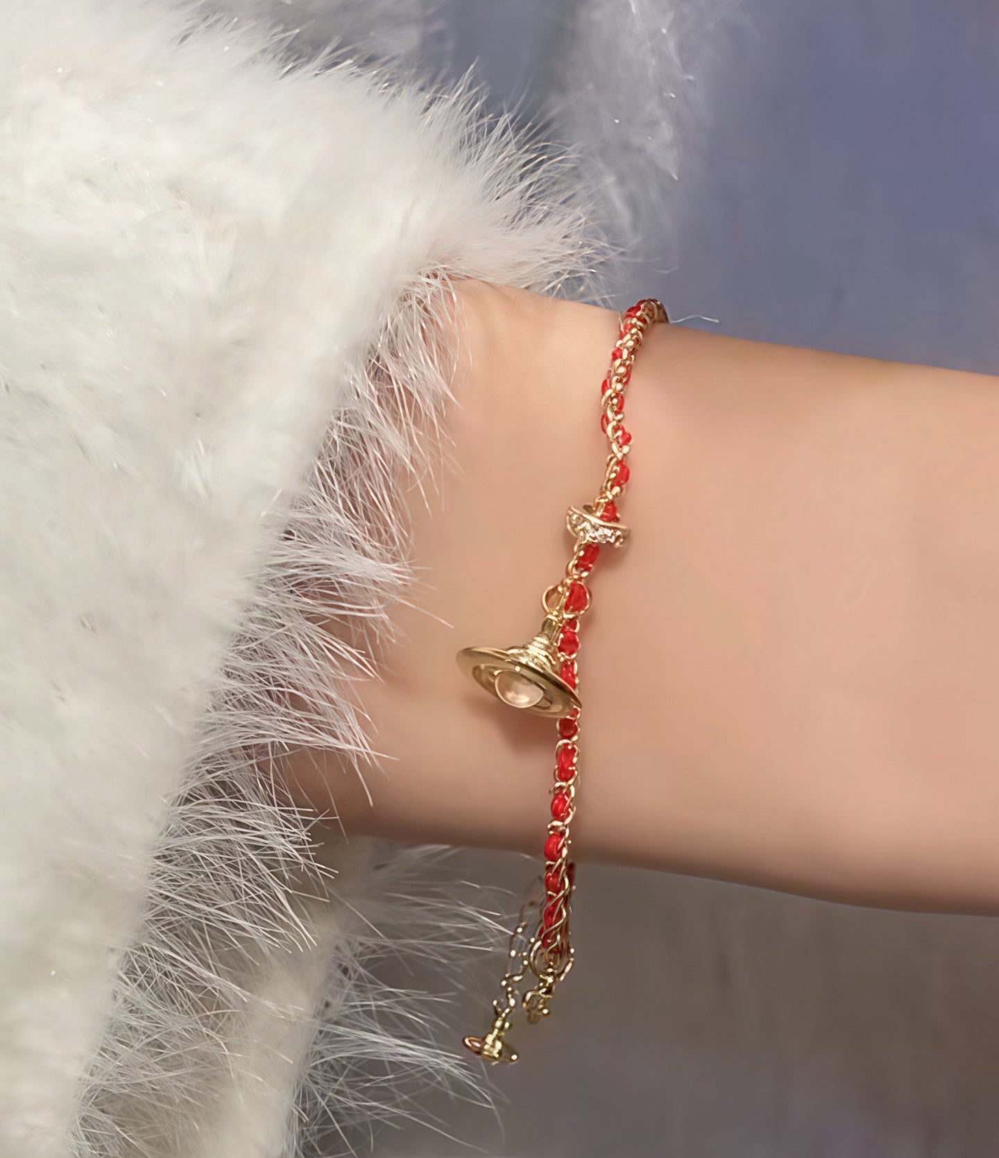 Vivienne Westwood Ben Ming Nian" (Zodiac Year) Red Bracelet