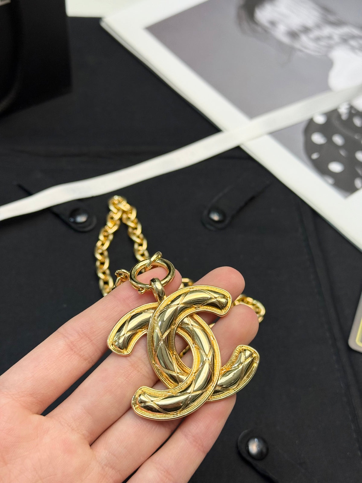 CHANEL Double-C Vintage Pendant Necklace