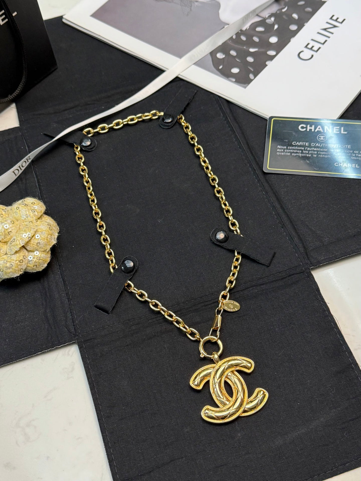 CHANEL Double-C Vintage Pendant Necklace