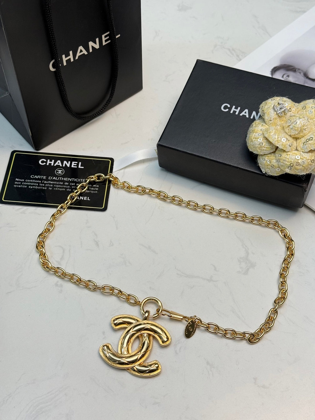 CHANEL Double-C Vintage Pendant Necklace