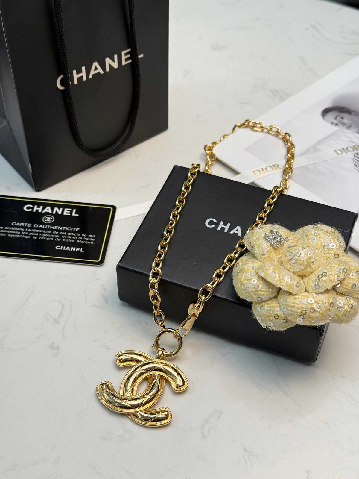 CHANEL Double-C Vintage Pendant Necklace