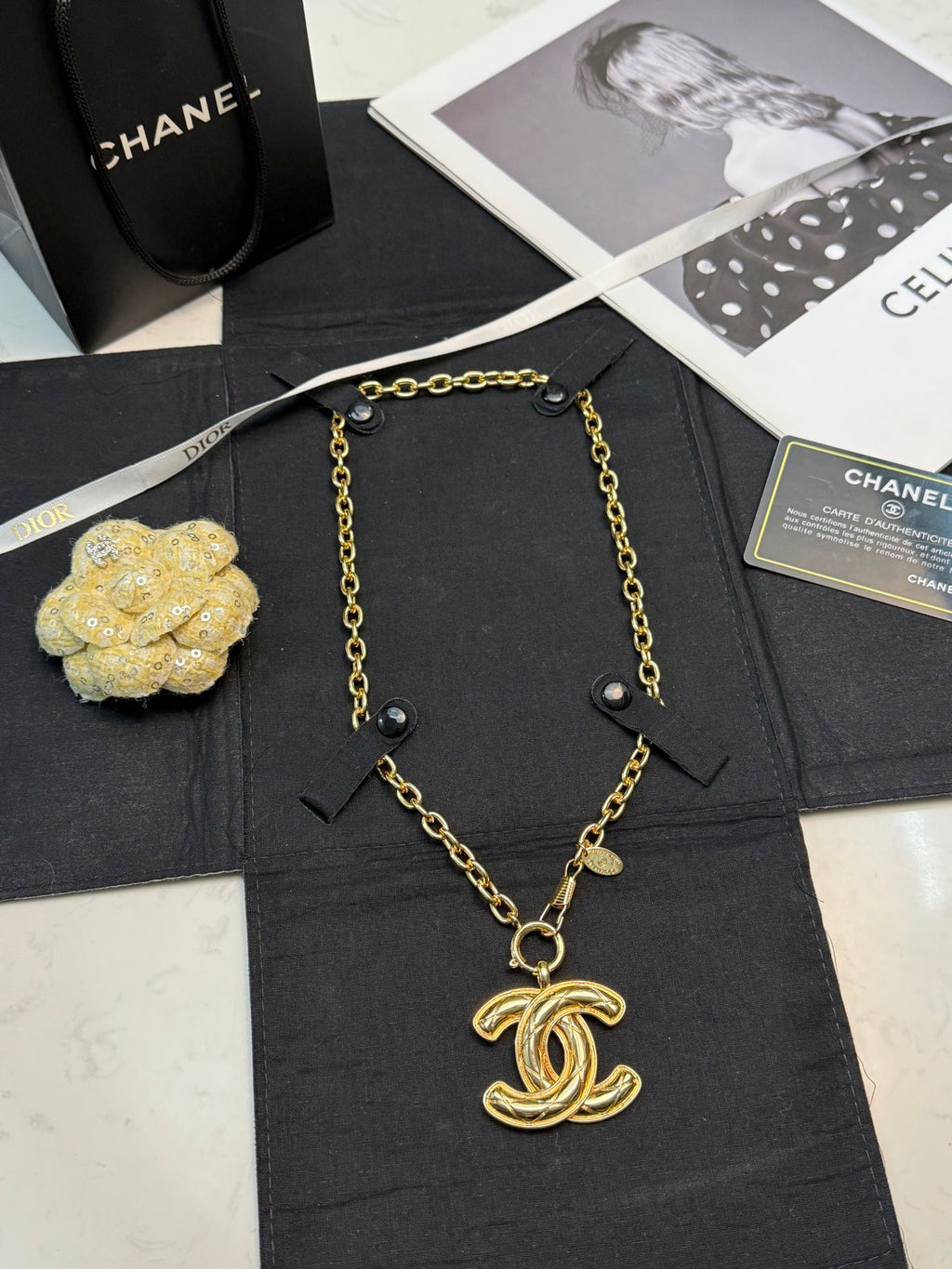CHANEL Double-C Vintage Pendant Necklace