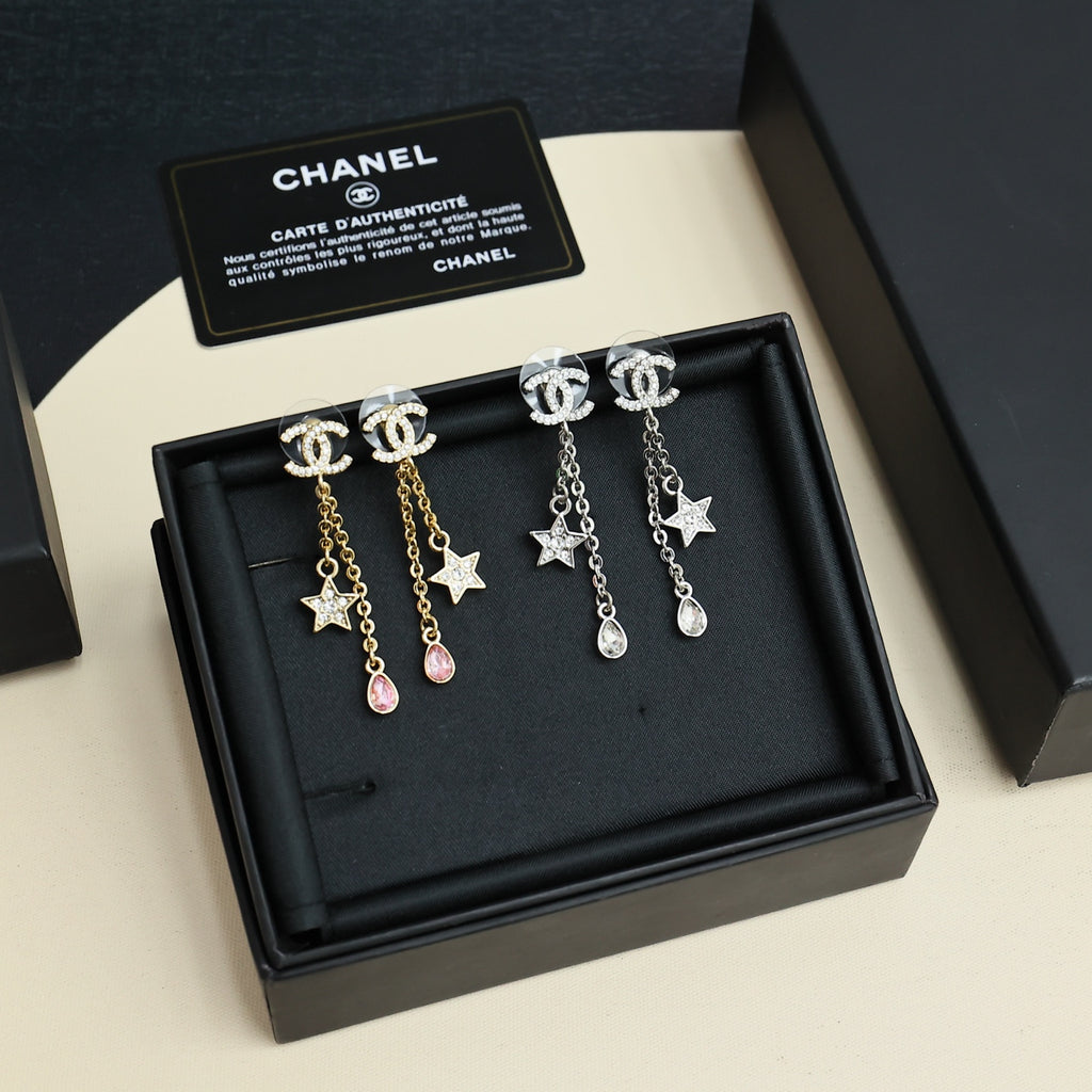 CHANEL Crystal Double-C Pendant Necklace