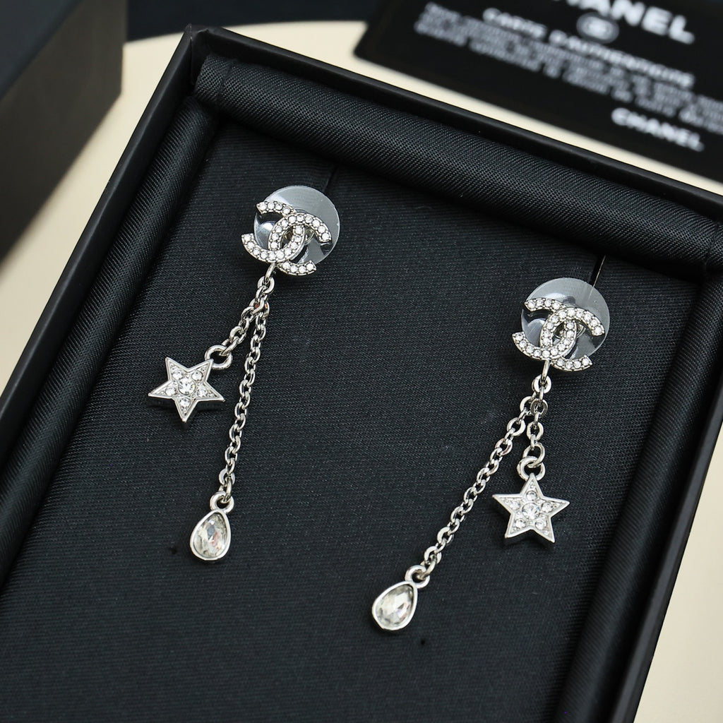 CHANEL Crystal Double-C Pendant Necklace