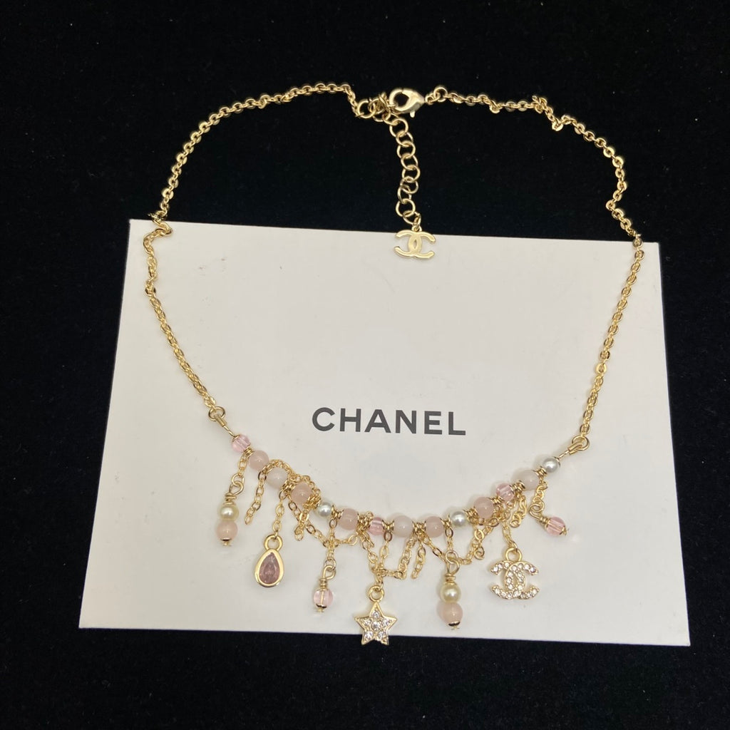 Pearl Crystal Double-C Necklace