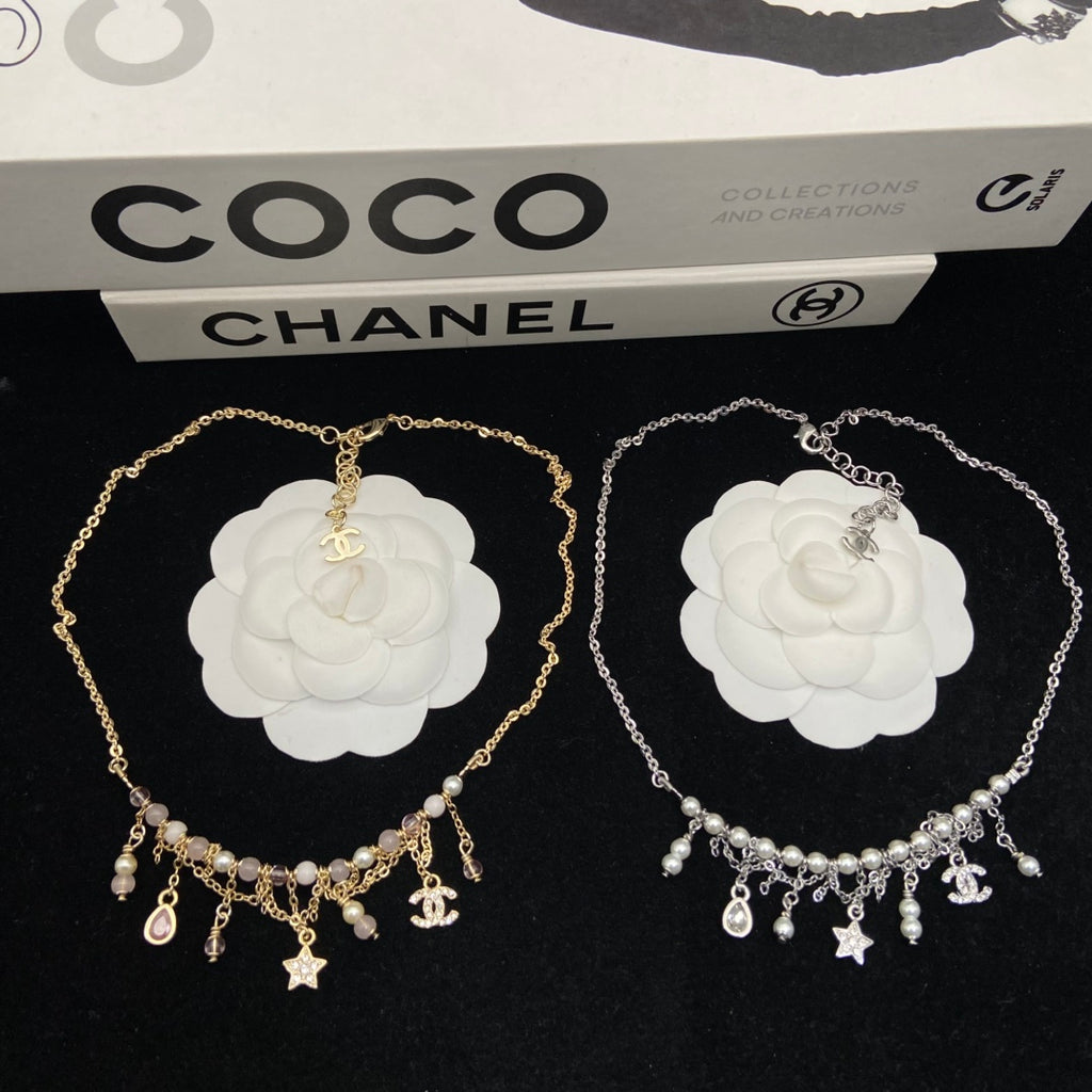 Pearl Crystal Double-C Necklace