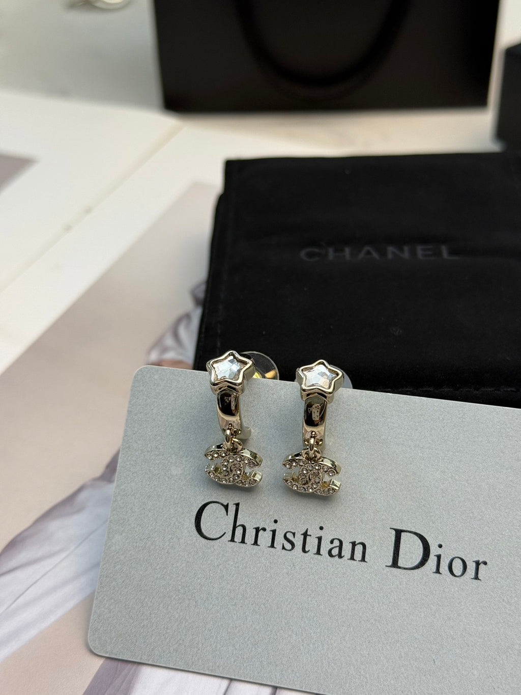 CHANEL Crystal Earrings
