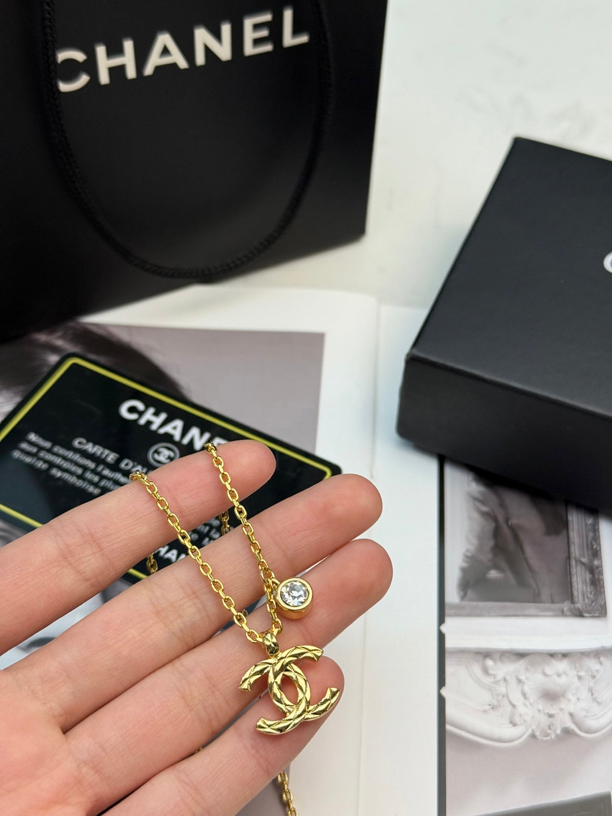 CHANEL Double-C Layered Pendant Necklace