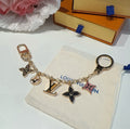 LOUIS VUITTON Canvas Flower Bag Charm Keychain