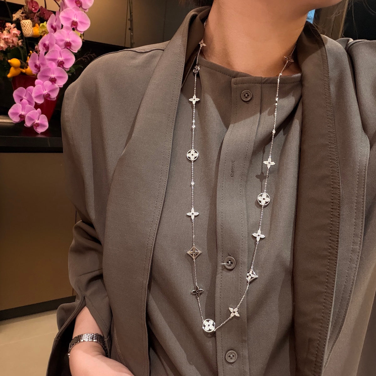 A7287 Crystal Long Necklace