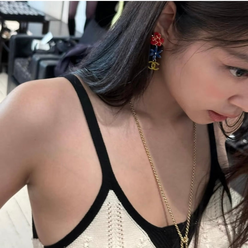 Camellia Tassel Earrings