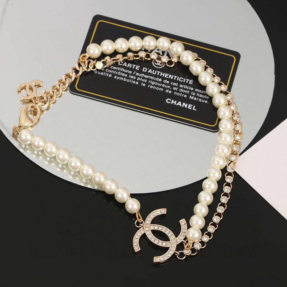 CHANEL Pearl Double-C Long Necklace