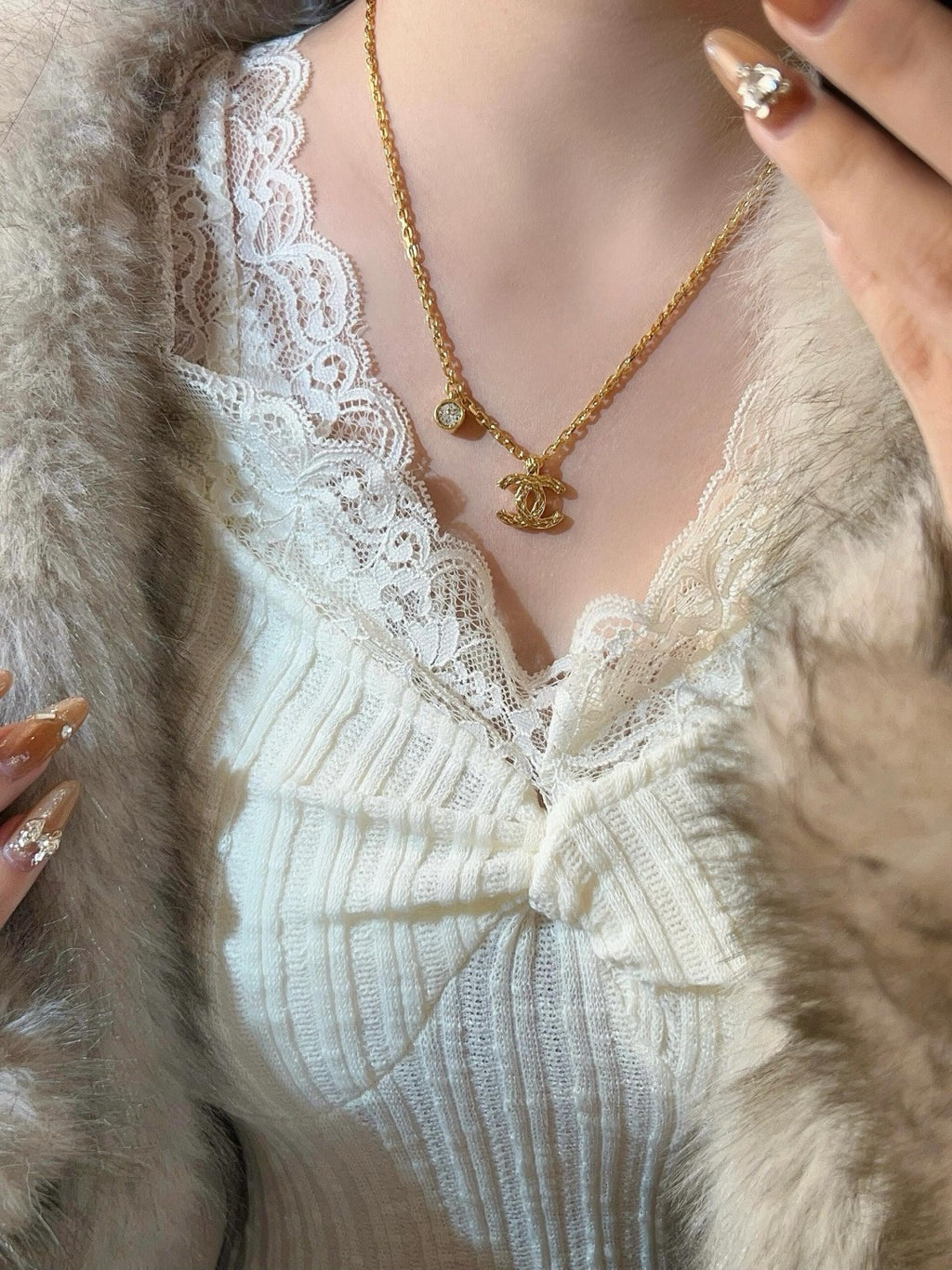 CHANEL Crystal Vintage Double-C Necklace