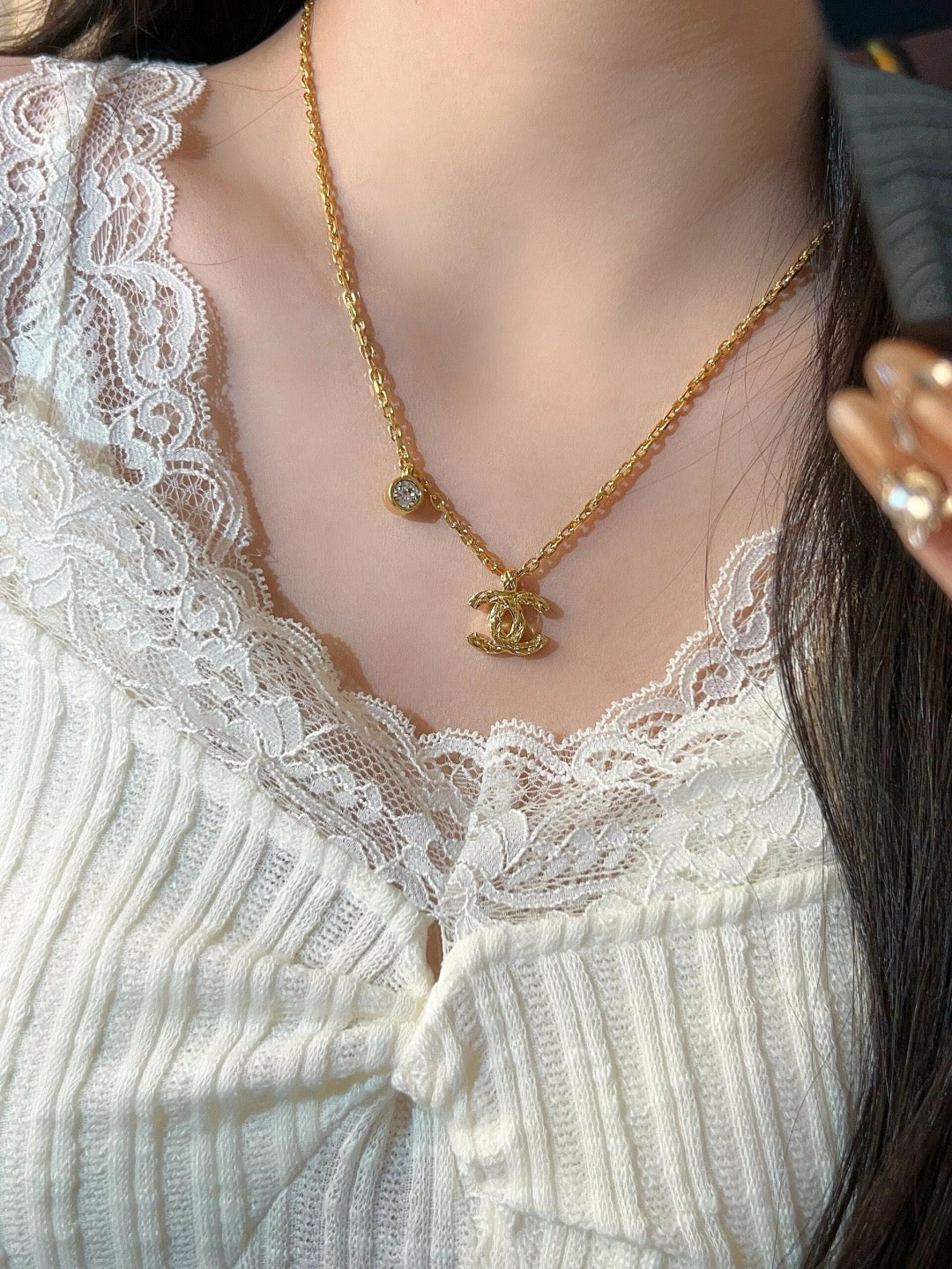 CHANEL Crystal Vintage Double-C Necklace