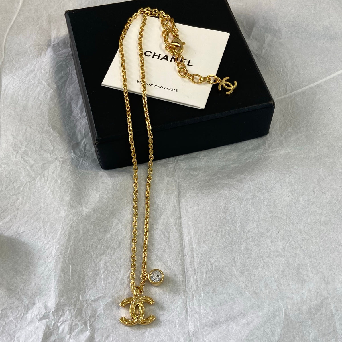 CHANEL Crystal Vintage Double-C Necklace