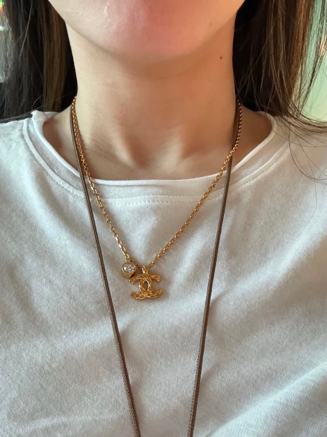 CHANEL Crystal Vintage Double-C Necklace
