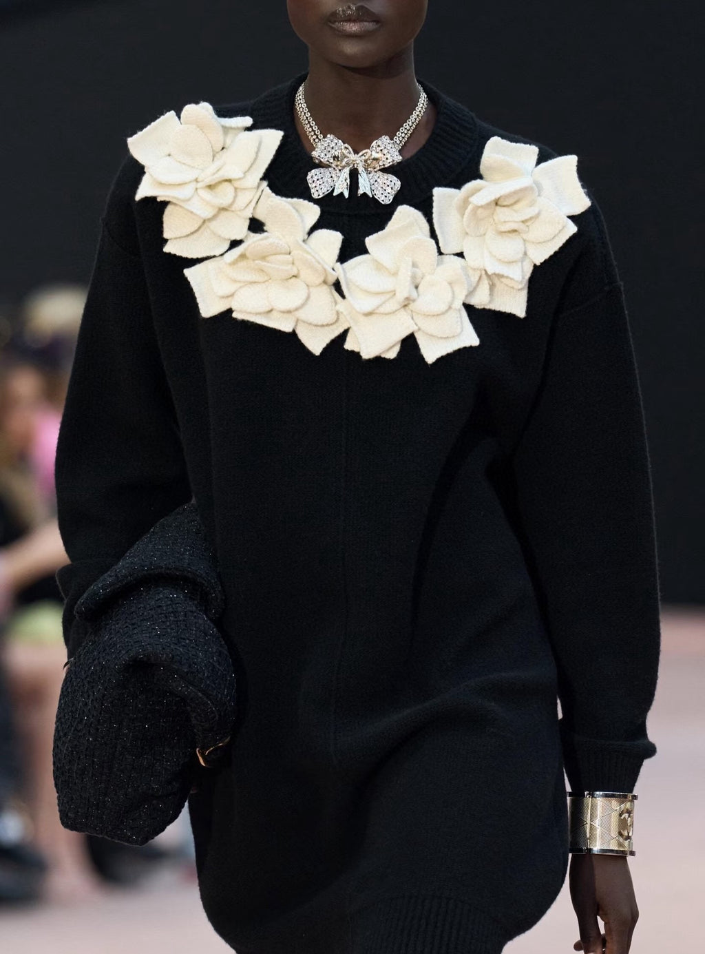 CHANEL Crystal Bow Necklace