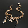 CHANEL Crystal Double-C Layered Necklace