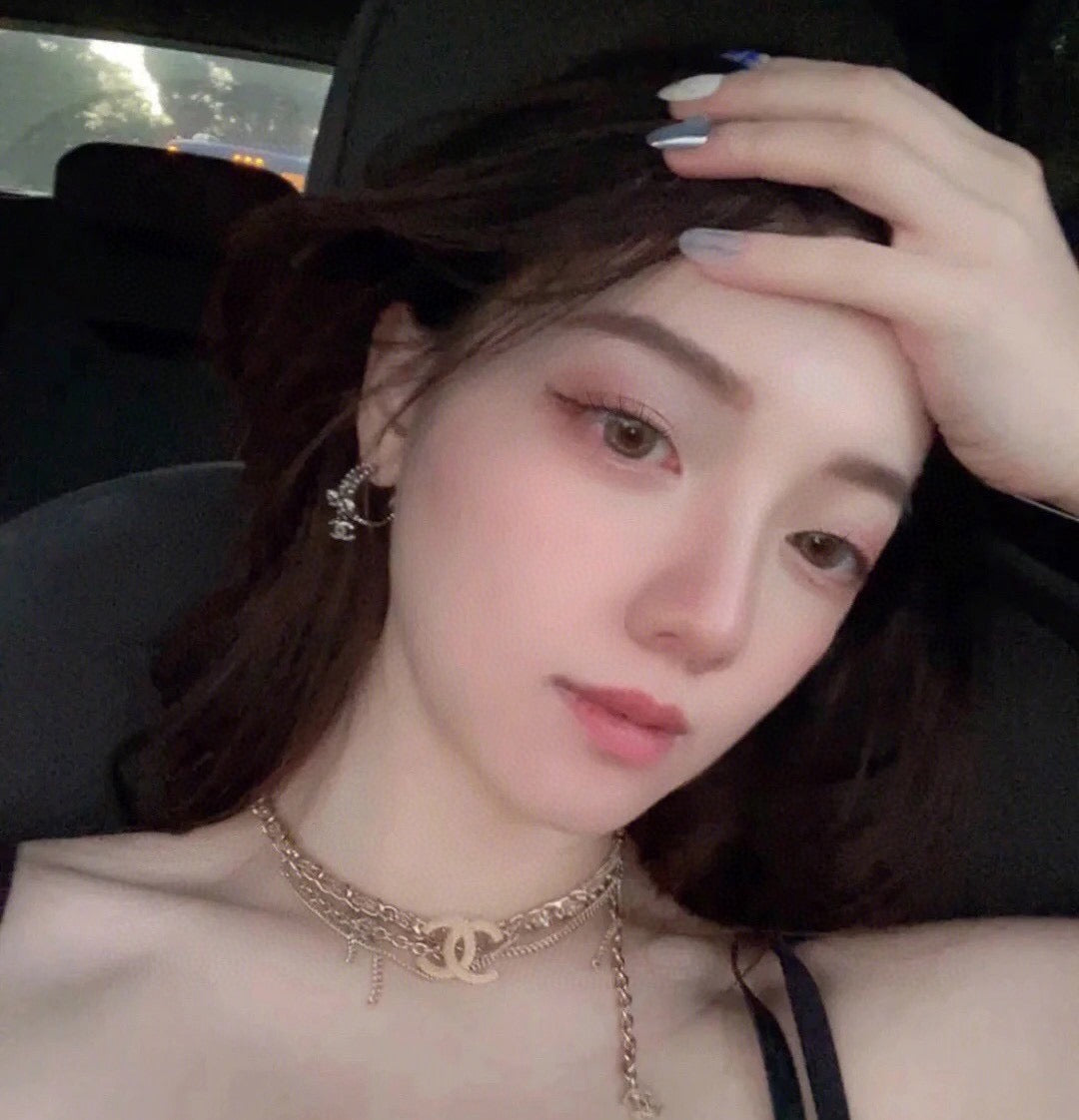 CHANEL Crystal Double-C Layered Necklace