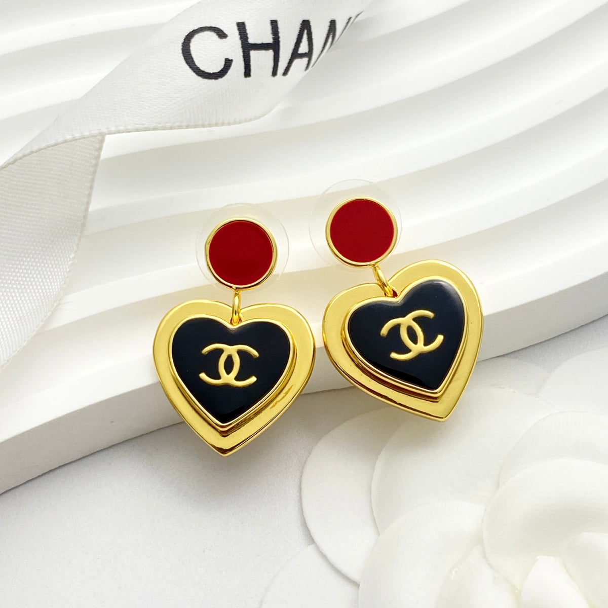 CHANEL Enamel Vintage Earrings