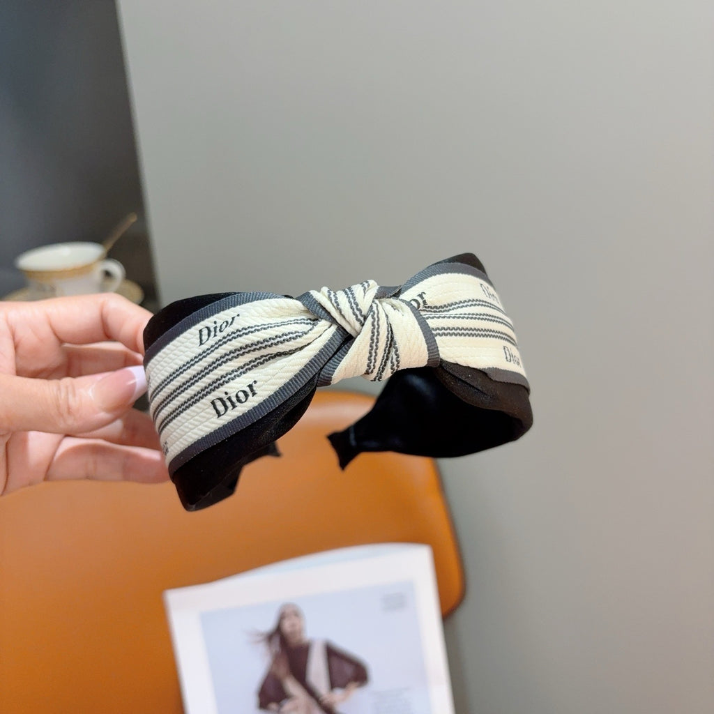 DIOR Letter Logo Silk Wide Headband