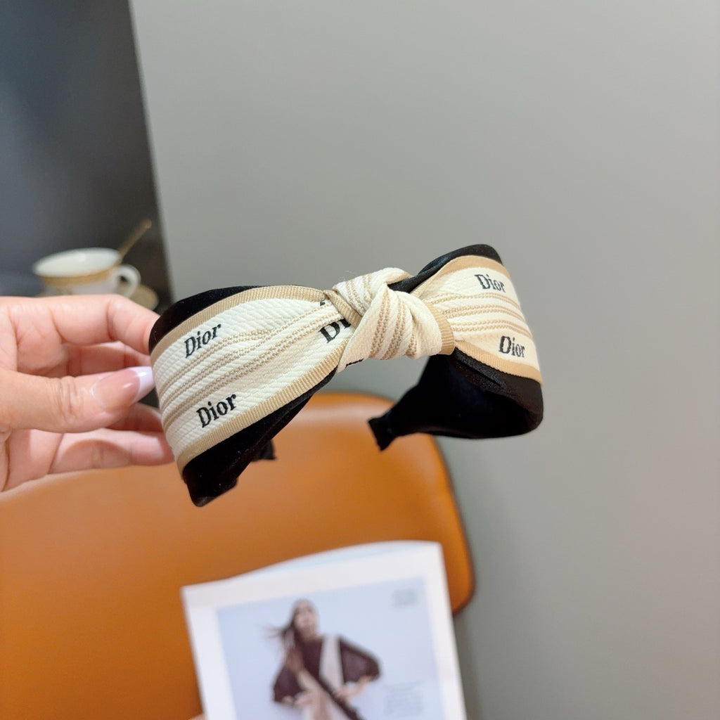 DIOR Letter Logo Silk Wide Headband