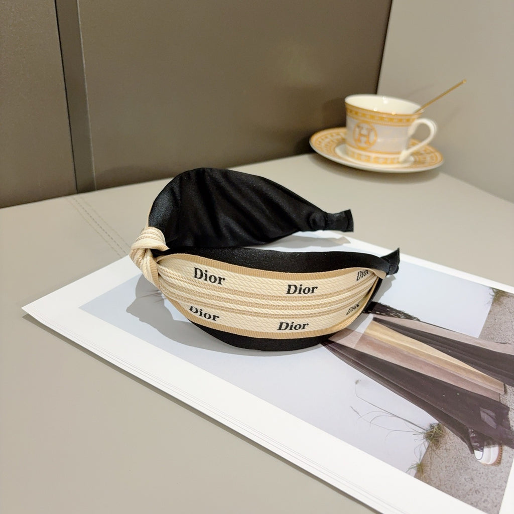 DIOR Letter Logo Silk Wide Headband