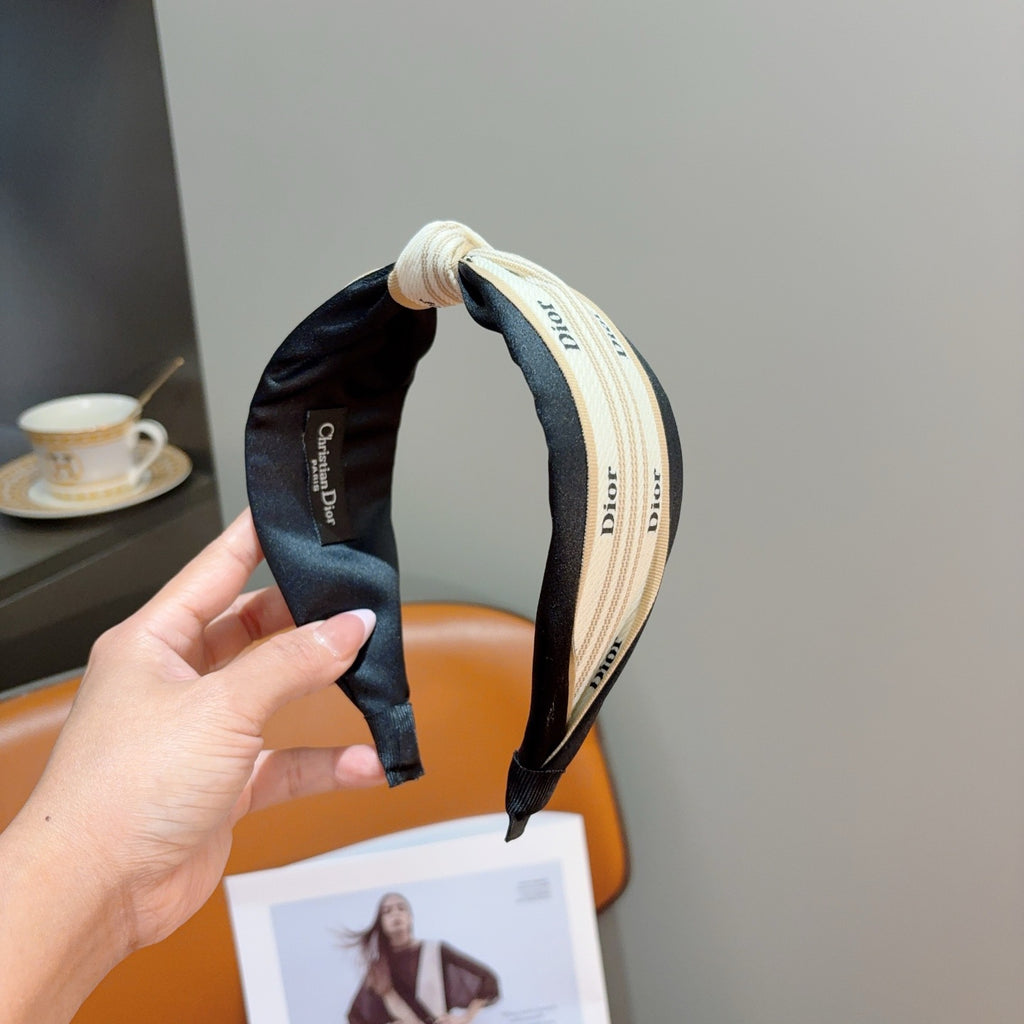 DIOR Letter Logo Silk Wide Headband