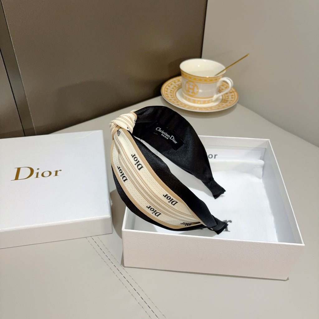 DIOR Letter Logo Silk Wide Headband