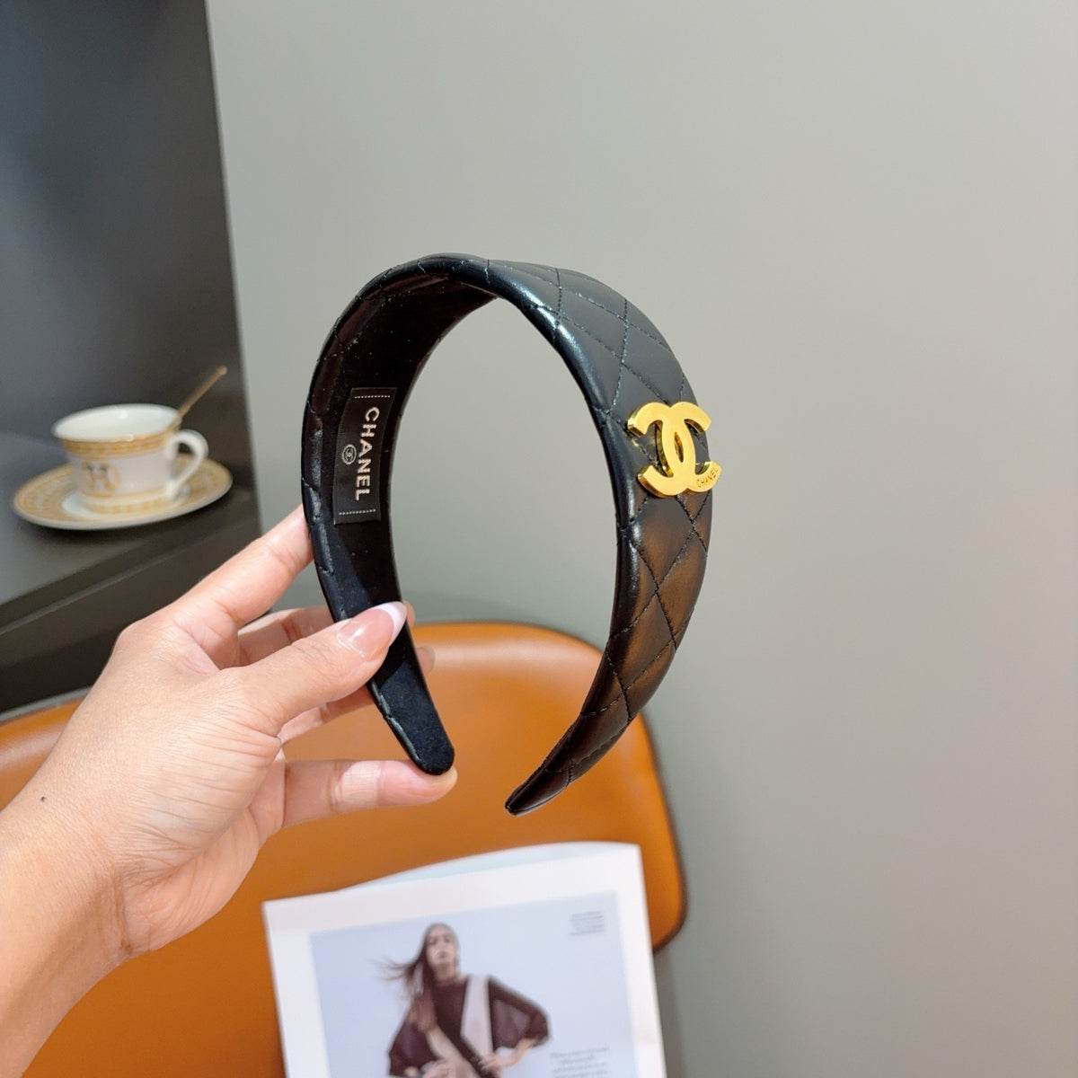 CHANEL Letter Logo Vintage Headband