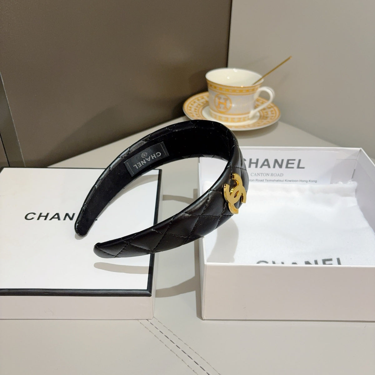 CHANEL Letter Logo Vintage Headband