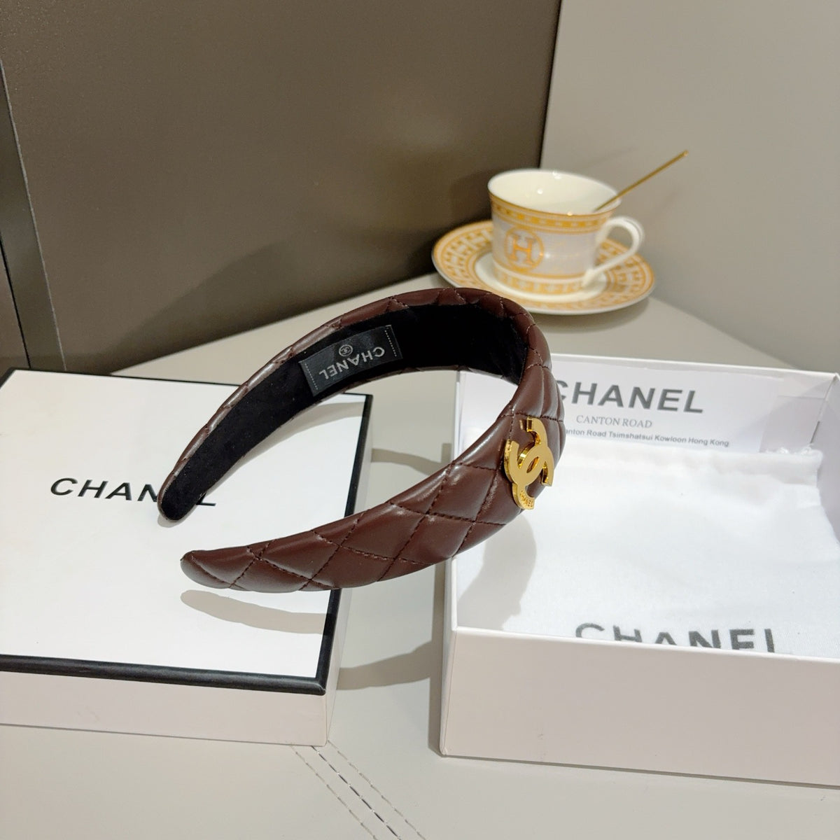 CHANEL Letter Logo Vintage Headband