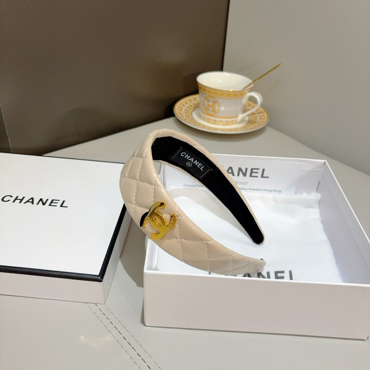 CHANEL Letter Logo Vintage Headband