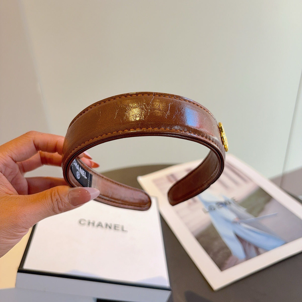 CHANEL Letter Logo Vintage Headband
