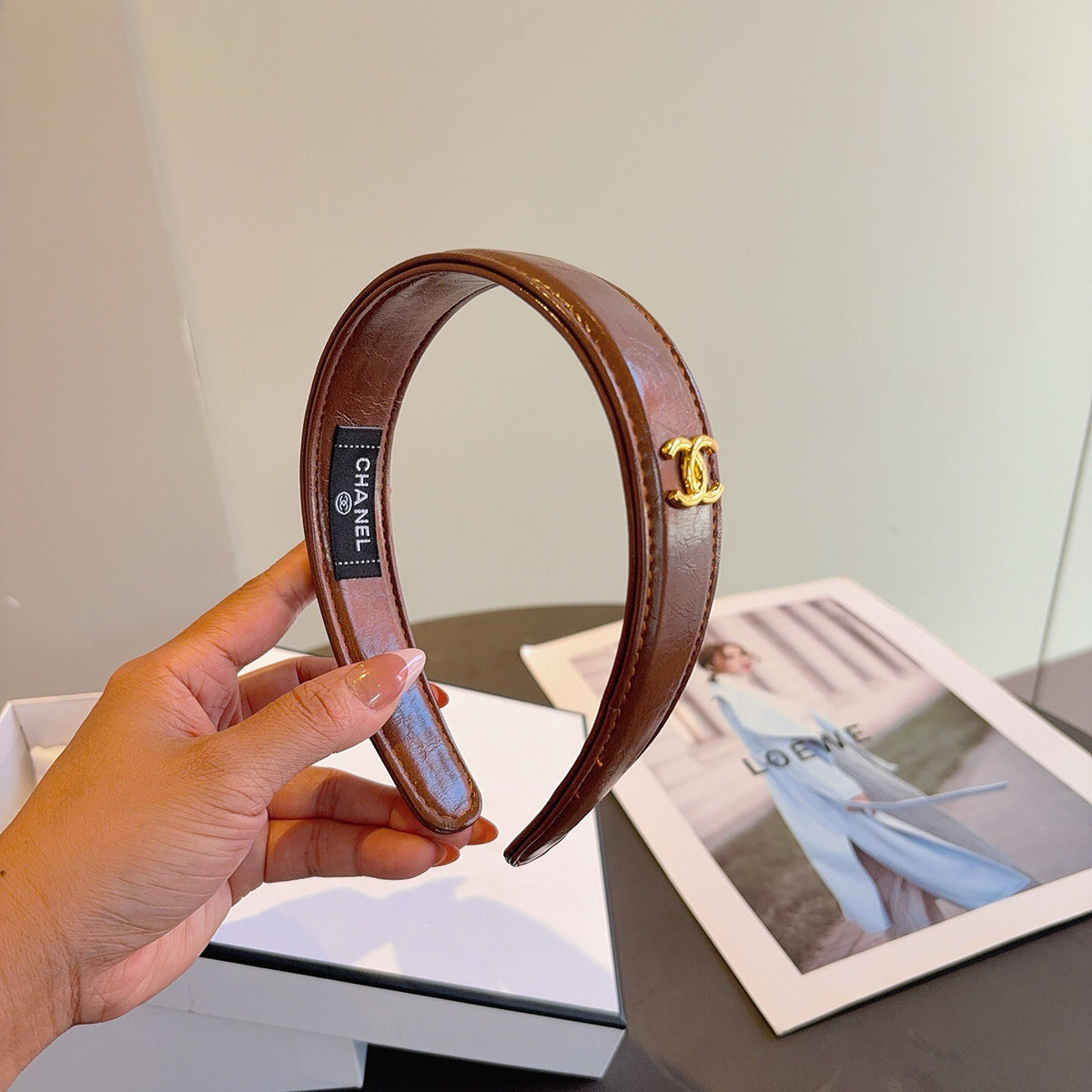 CHANEL Letter Logo Vintage Headband
