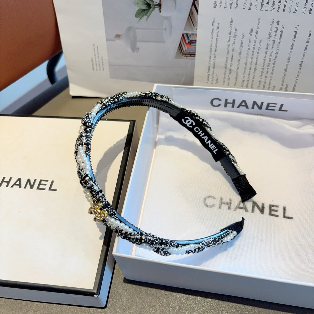 CHANEL Letter Logo Vintage Headband
