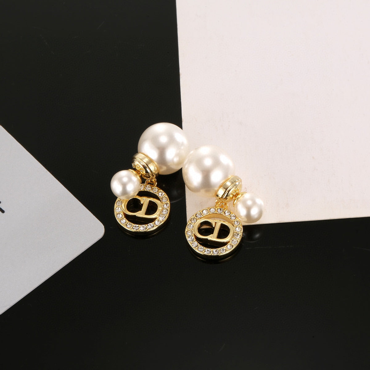 DIOR Pearl Crystal Earrings