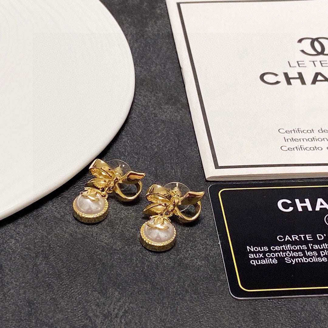 CHANEL Bow Earrings