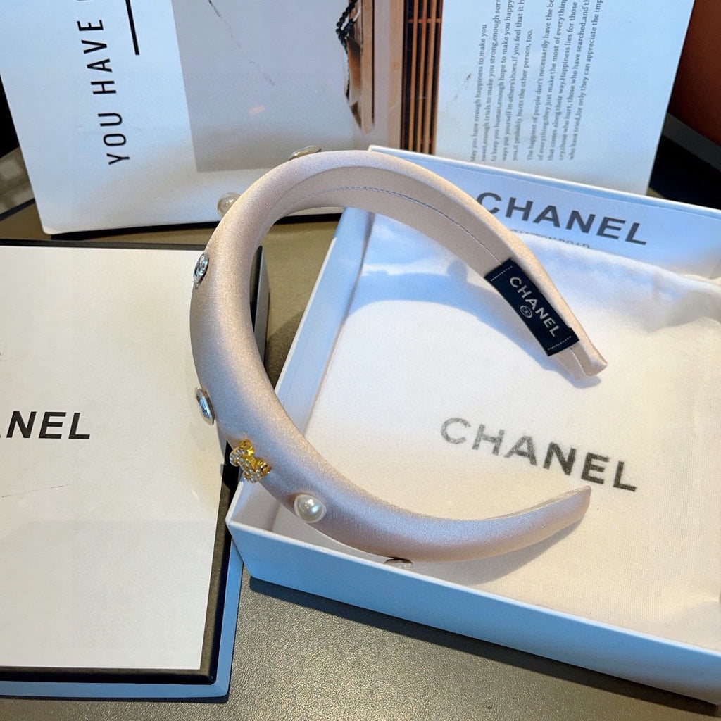 CHANEL Crystal Satin Vintage Headband