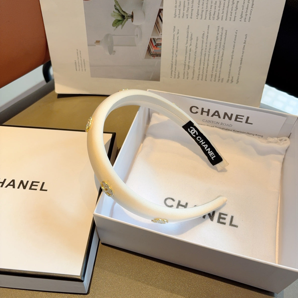 CHANEL Letter Logo Vintage Headband