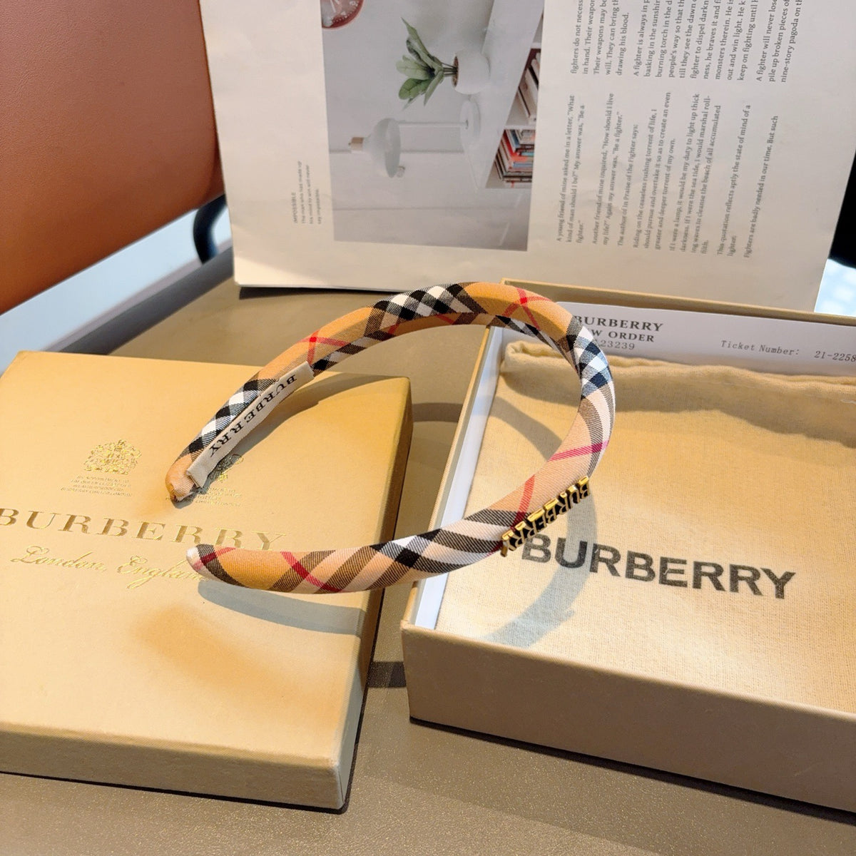 BURBERRY Check Slim Headband