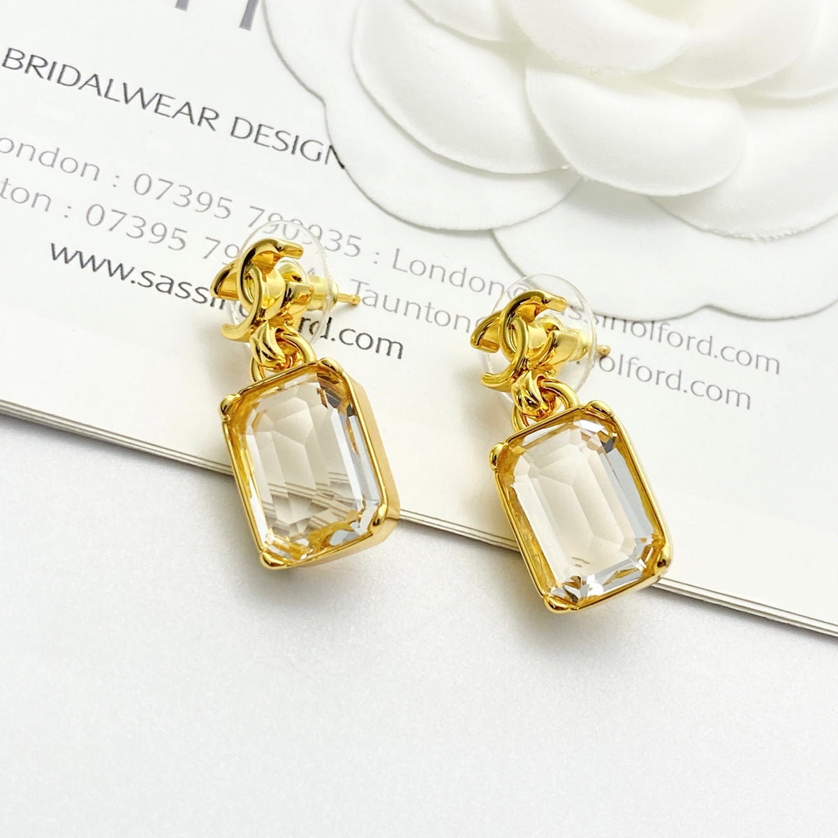 CHANEL Crystal Double-C Vintage Pendant Necklace