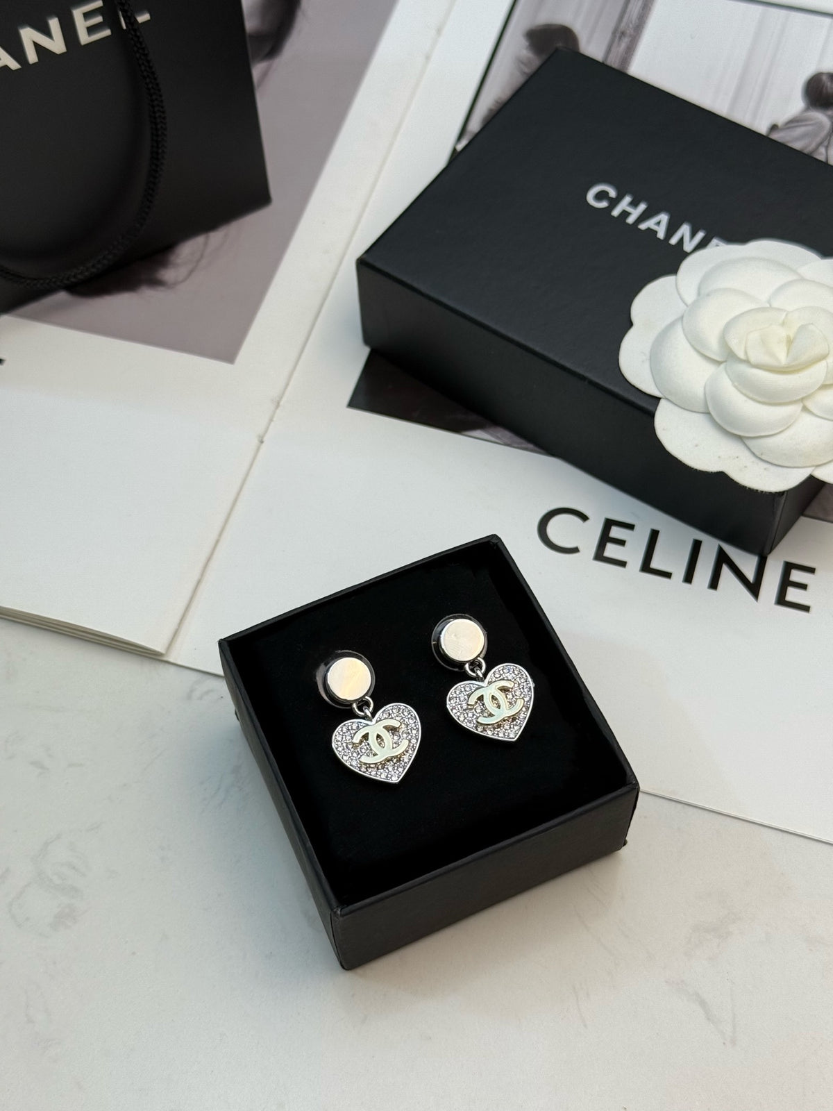 CHANEL Crystal Double-C Vintage Earrings