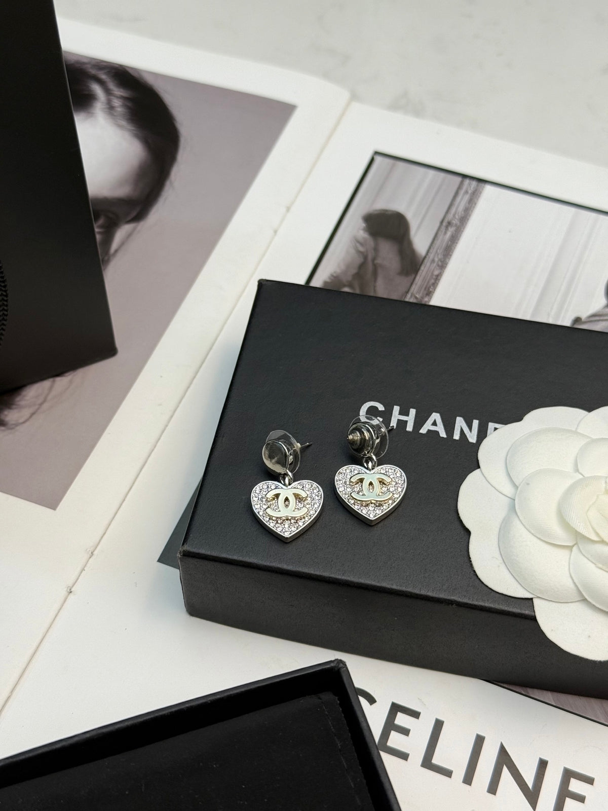 CHANEL Crystal Double-C Vintage Earrings