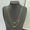DIOR P75 Crystal Four-Leaf Clover Bow Necklace