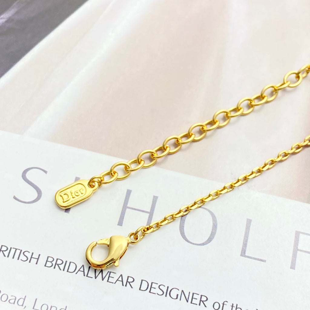 DIOR P65 Crystal Bow Necklace