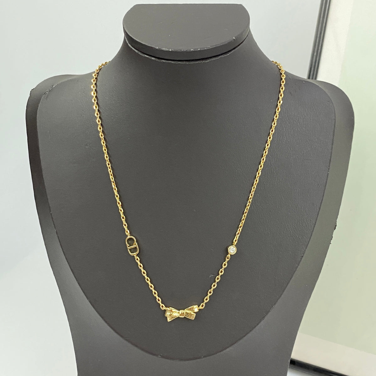 DIOR P65 Crystal Bow Necklace
