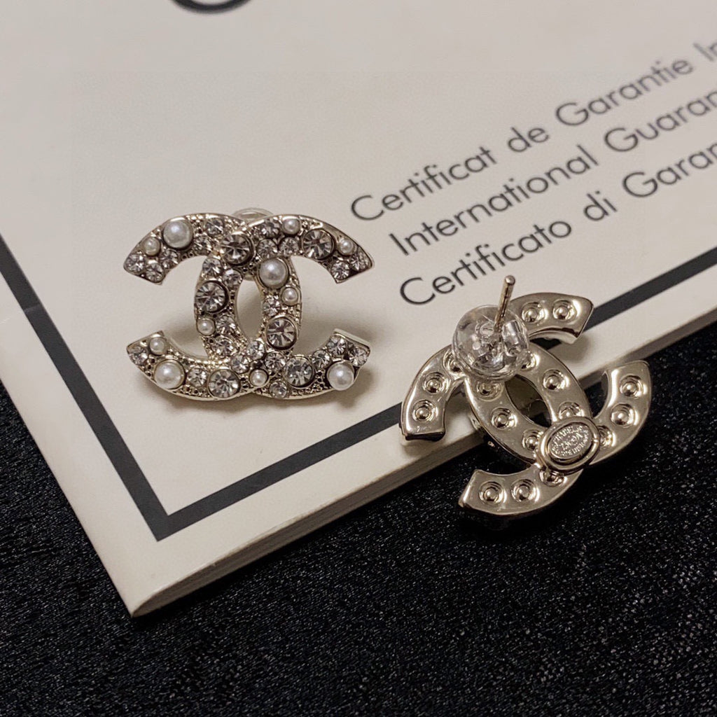 CHANEL Crystal Earrings